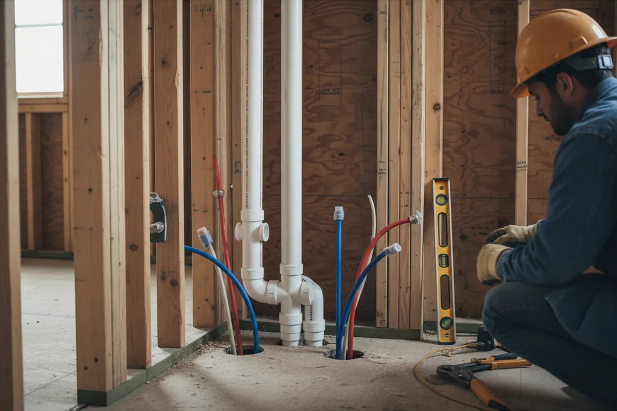 Drain and supply rough-in during Sump Pump Repair in Johannesburg